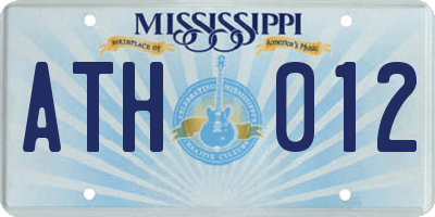 MS license plate ATH012