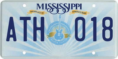 MS license plate ATH018