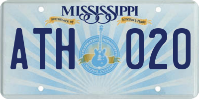 MS license plate ATH020