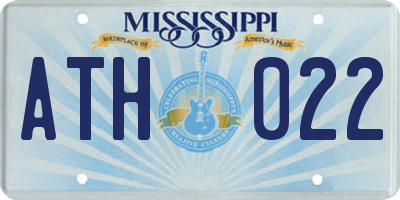 MS license plate ATH022