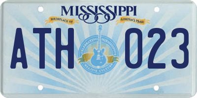 MS license plate ATH023