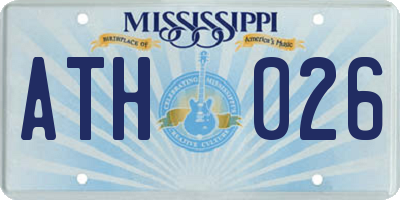 MS license plate ATH026