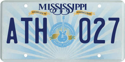 MS license plate ATH027
