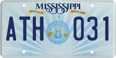 MS license plate ATH031