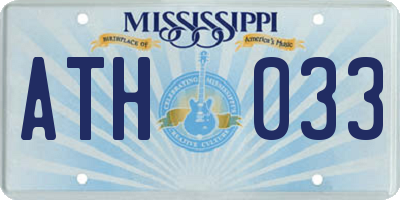 MS license plate ATH033