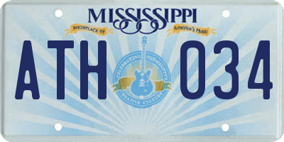 MS license plate ATH034