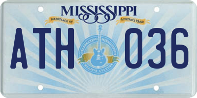 MS license plate ATH036