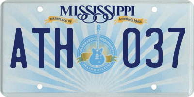 MS license plate ATH037