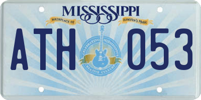MS license plate ATH053