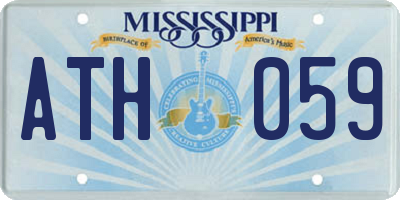 MS license plate ATH059
