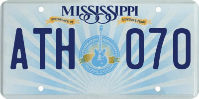 MS license plate ATH070