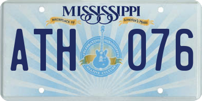 MS license plate ATH076