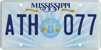 MS license plate ATH077