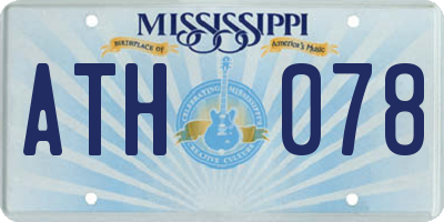 MS license plate ATH078