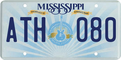 MS license plate ATH080