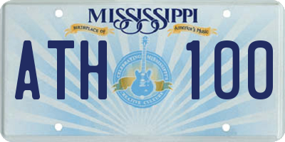 MS license plate ATH100
