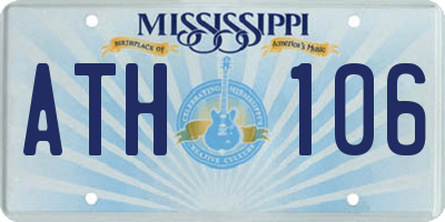MS license plate ATH106