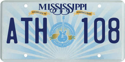 MS license plate ATH108