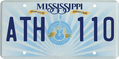 MS license plate ATH110