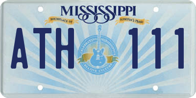 MS license plate ATH111