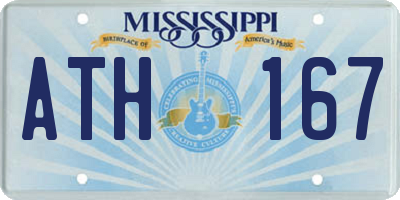 MS license plate ATH167