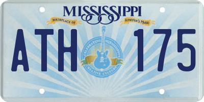 MS license plate ATH175