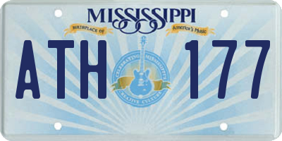 MS license plate ATH177