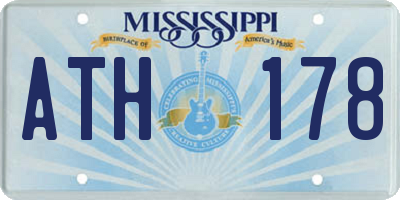 MS license plate ATH178