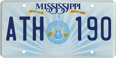 MS license plate ATH190