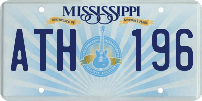 MS license plate ATH196