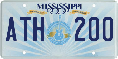 MS license plate ATH200