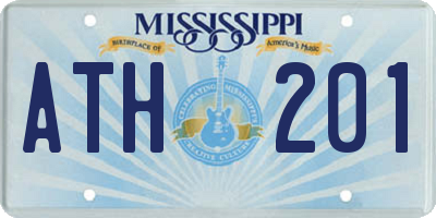 MS license plate ATH201