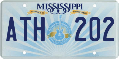 MS license plate ATH202