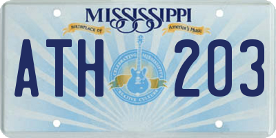MS license plate ATH203