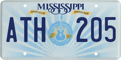 MS license plate ATH205