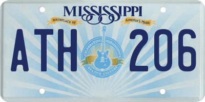 MS license plate ATH206