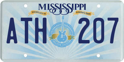 MS license plate ATH207