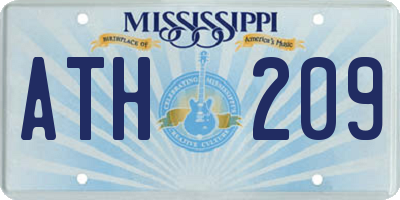 MS license plate ATH209