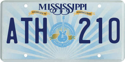 MS license plate ATH210