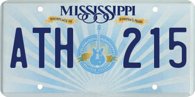 MS license plate ATH215