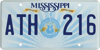 MS license plate ATH216