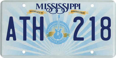 MS license plate ATH218
