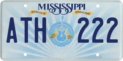 MS license plate ATH222