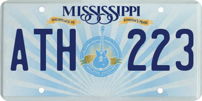 MS license plate ATH223