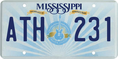 MS license plate ATH231