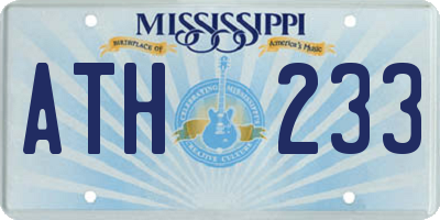MS license plate ATH233