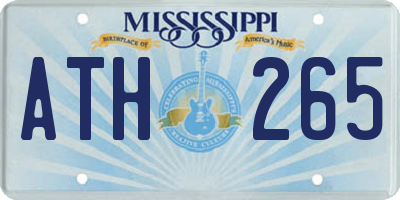 MS license plate ATH265