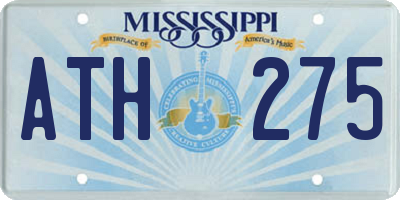 MS license plate ATH275