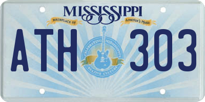 MS license plate ATH303