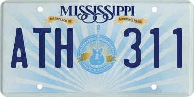 MS license plate ATH311